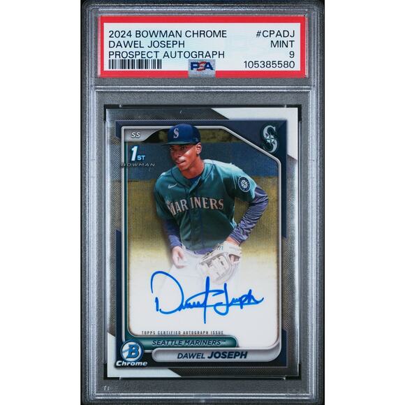 2024 Bowman Chrome Prospect Autographs Dawel Joseph Prospect Autograph PSA 9 - Picture 1 of 2